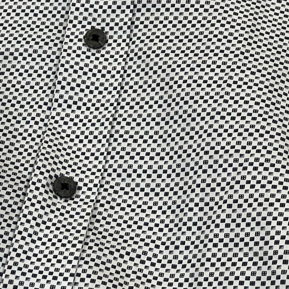 Robert Graham XL TG Speckled Black Pattern Dress Button Front Shirt Lux - Picture 4 of 9